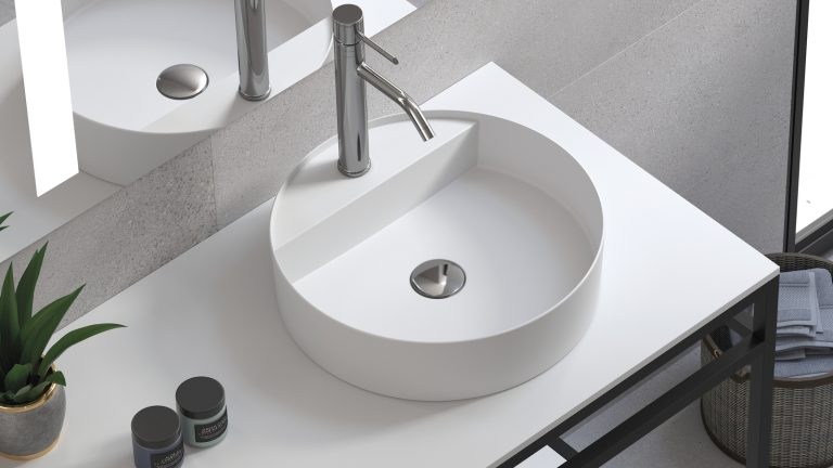 Vasque blanc avec table